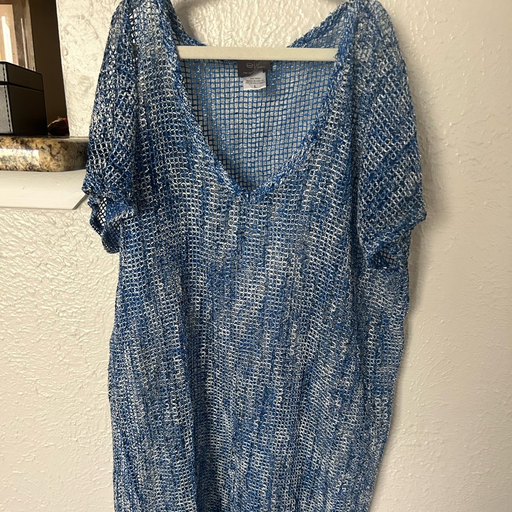 Elif for Jordan Taylor Blue Swim Coverup•Large
